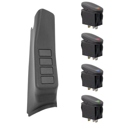 RUGGED RIDGE A-PILLAR 4 SWITCH POD, BLACK, RIGHT SIDE, 11-14 JEEP WRANGLER (JK) 17235.97